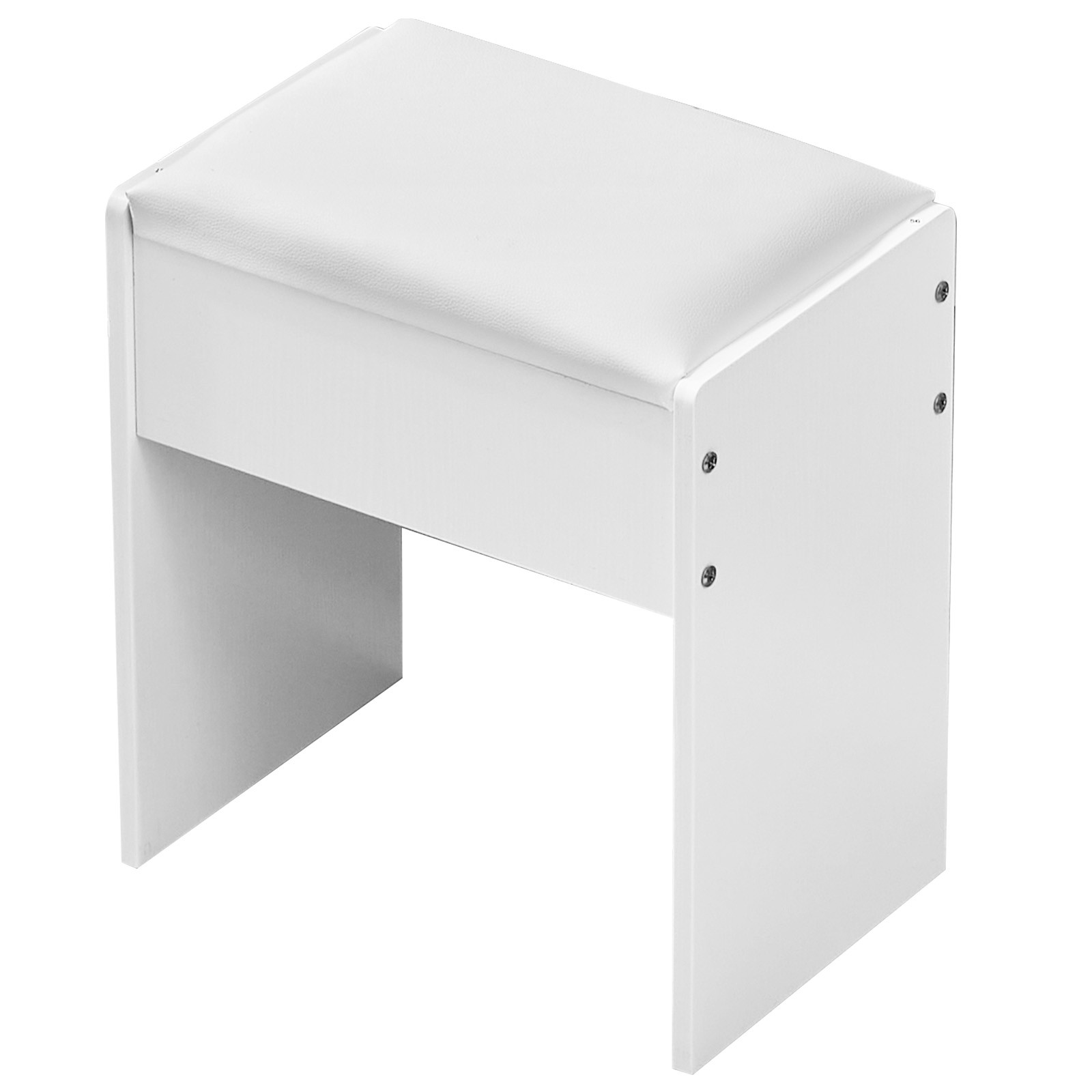 Vanity Stool Makeup Bench Dressing Stool with Cushion and Solid Legs,White