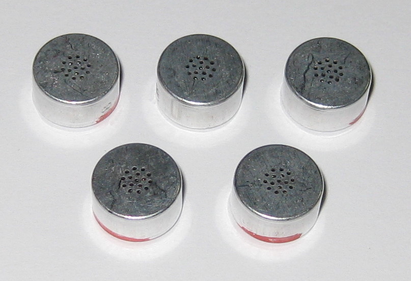 5 X Mini Electret Microphone – Non Directional Spy Microphone - 10 mm x 5 mm  6V