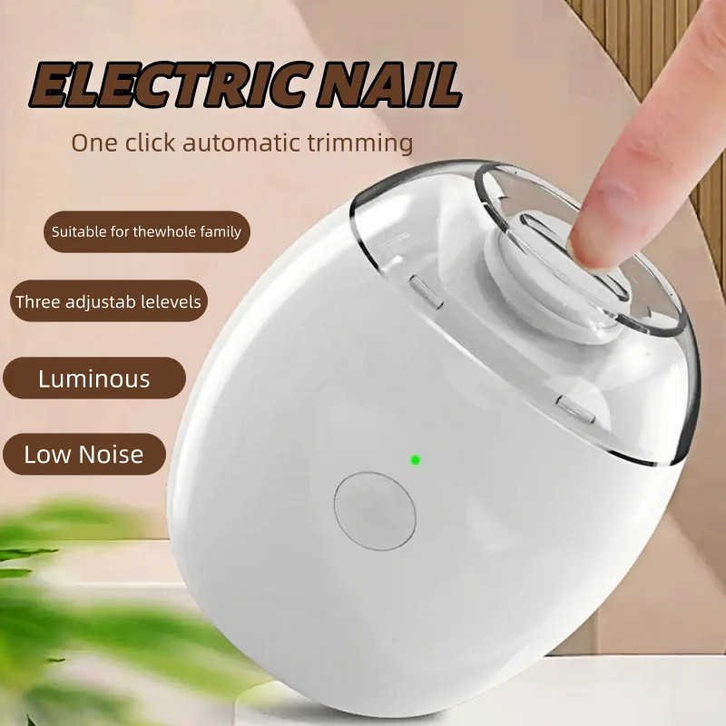 2 IN 1 Electric Nail Clipper Cutter with LED Light Automatic Nail Grinder Trimme