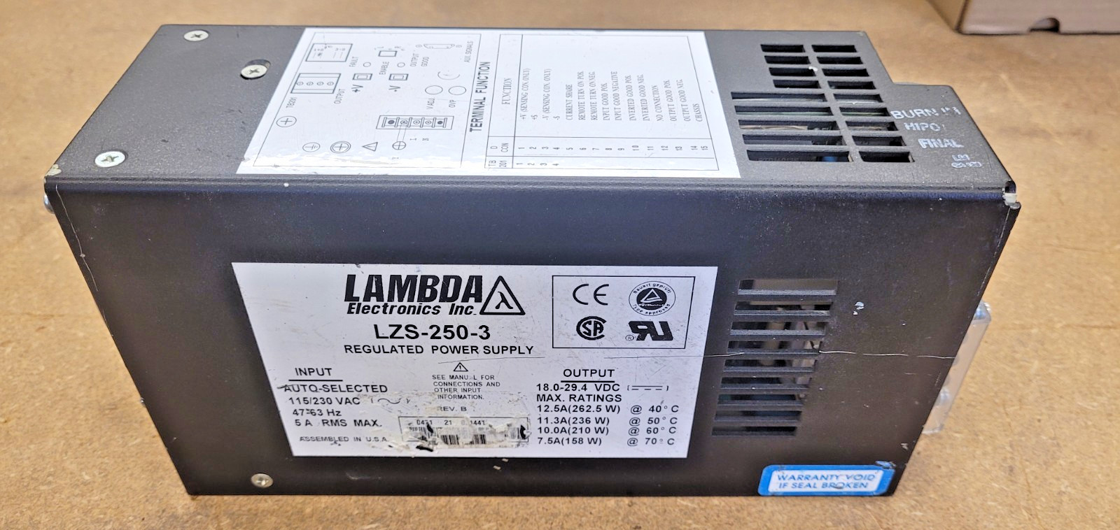 LAMBDA LZS-250-3 POWER SUPPLY
