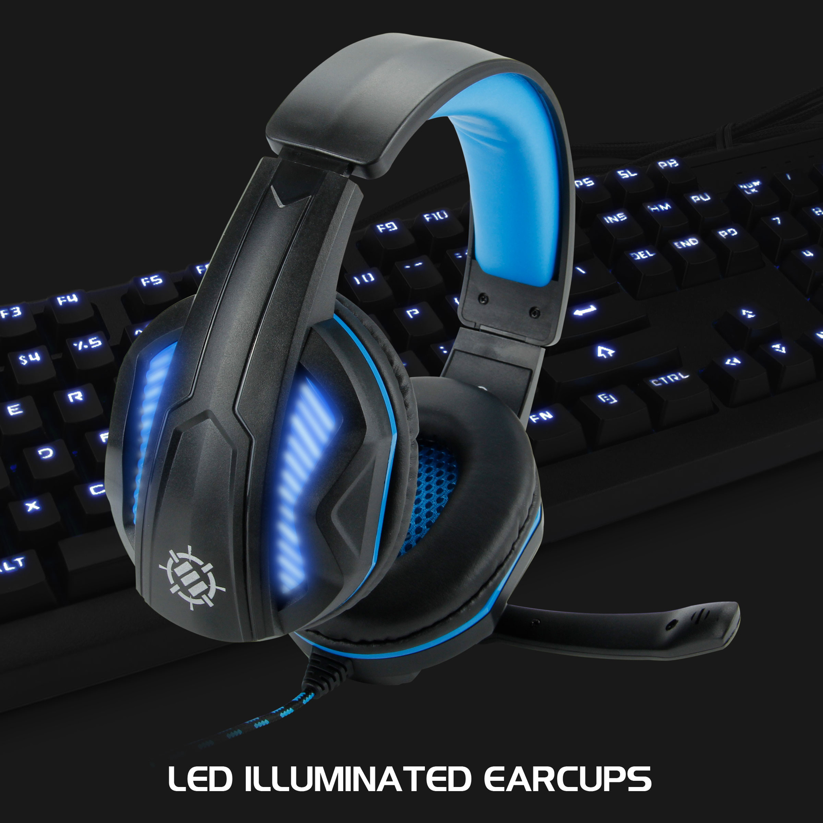 Computer Gaming Headset w/ Microphone by ENHANCE - 7.1 Surround Sound & LED