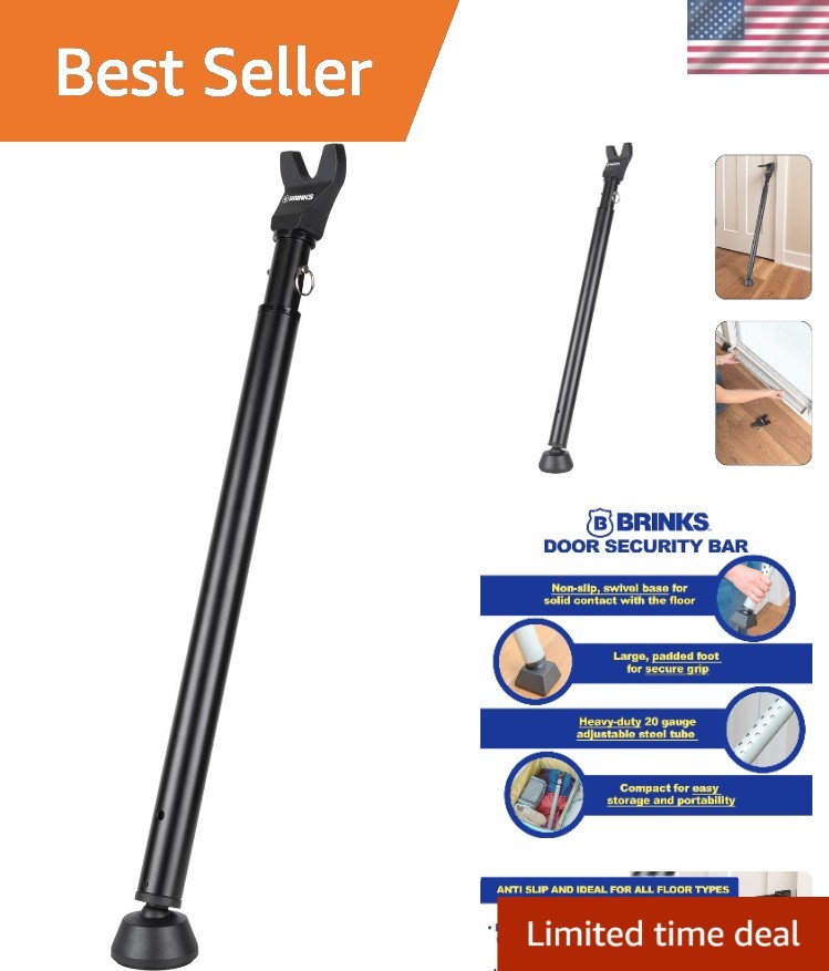 Adjustable Heavy-Duty Door Security Bar - Essential for Home & Travel Security