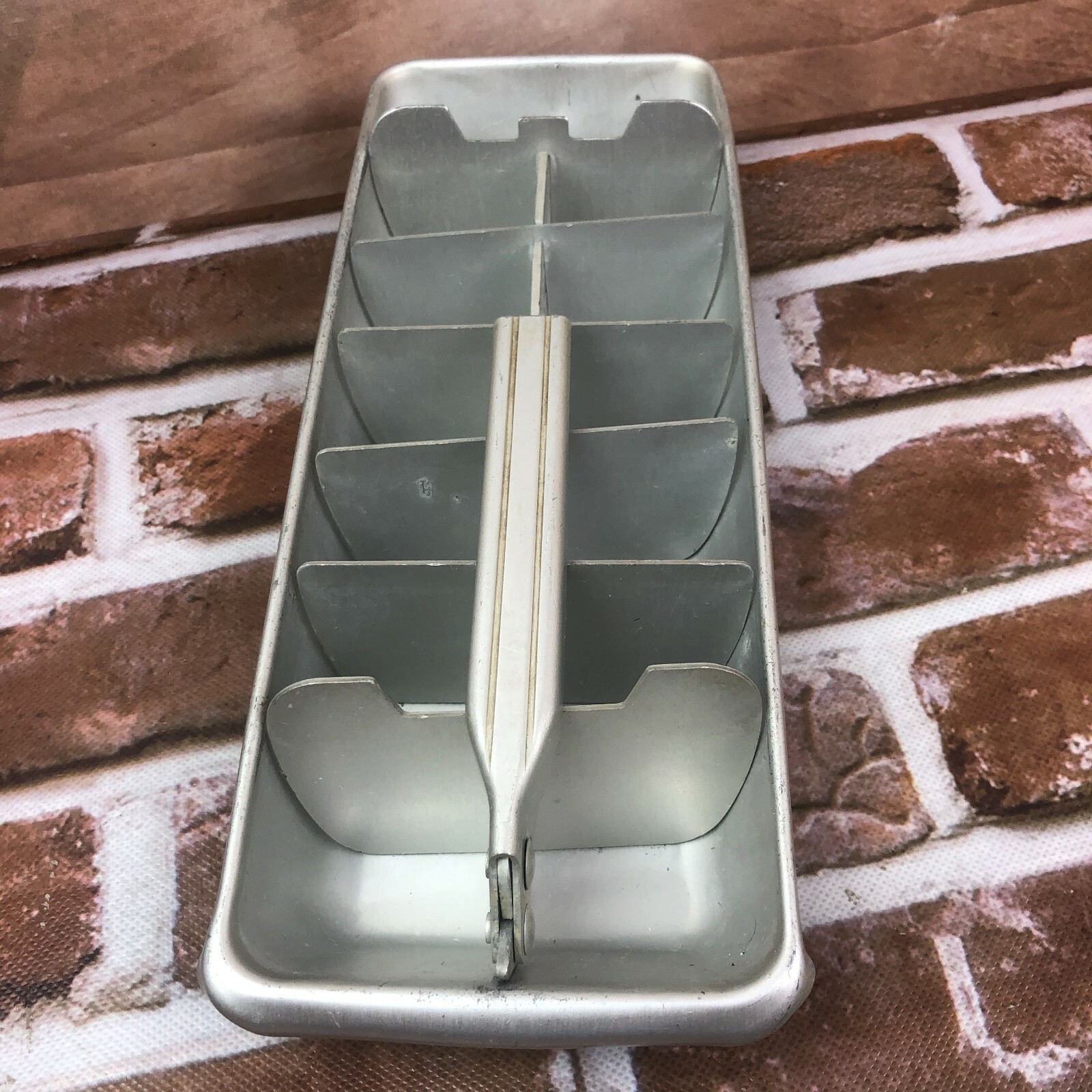 Vintage small Aluminum ice cube tray retro molds 14 cubes