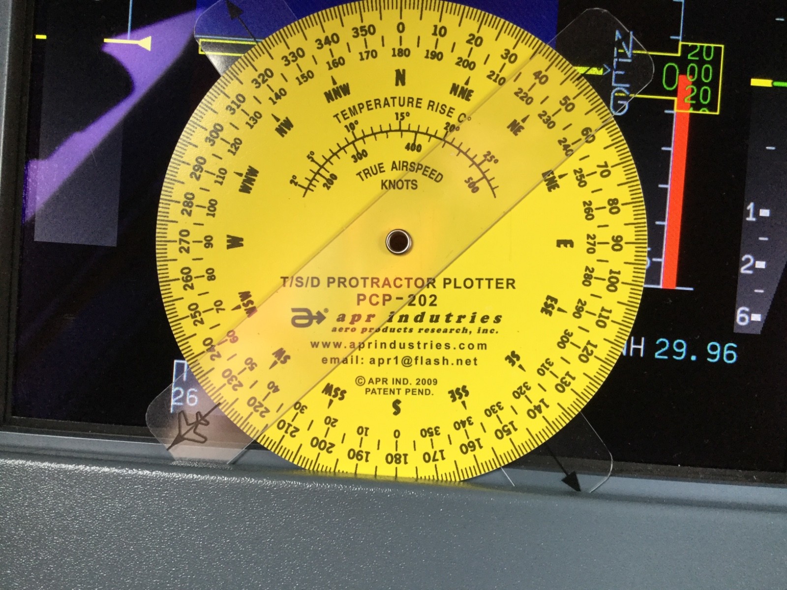 APR T/S/D TIME, SPEED, DISTANCE  COMPUTER w/ Protractor Plotter p/n APR PCP-202