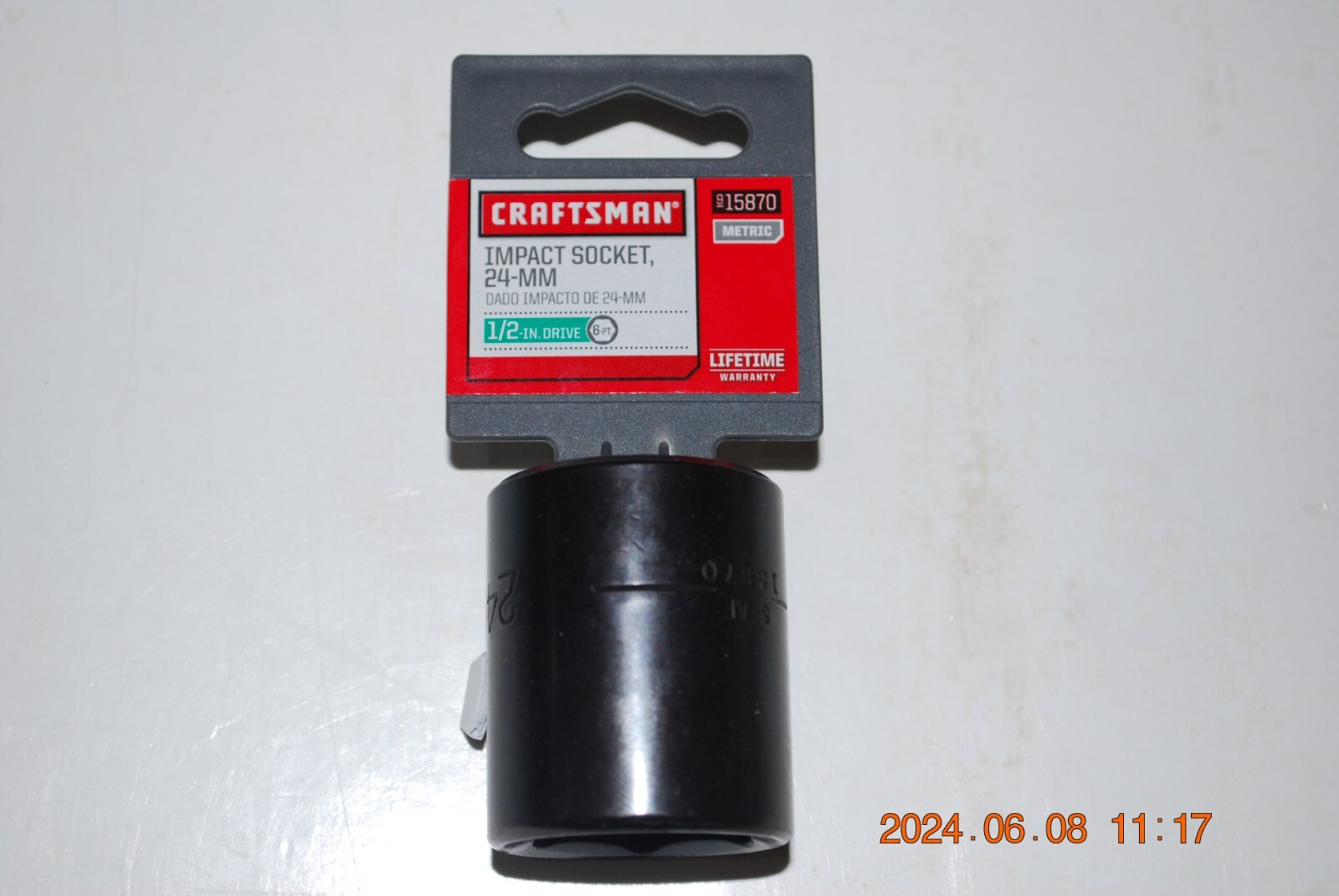 CRAFTSMAN 24mm 1/2" drive 6-PT SHALLOW IMPACT SOCKET