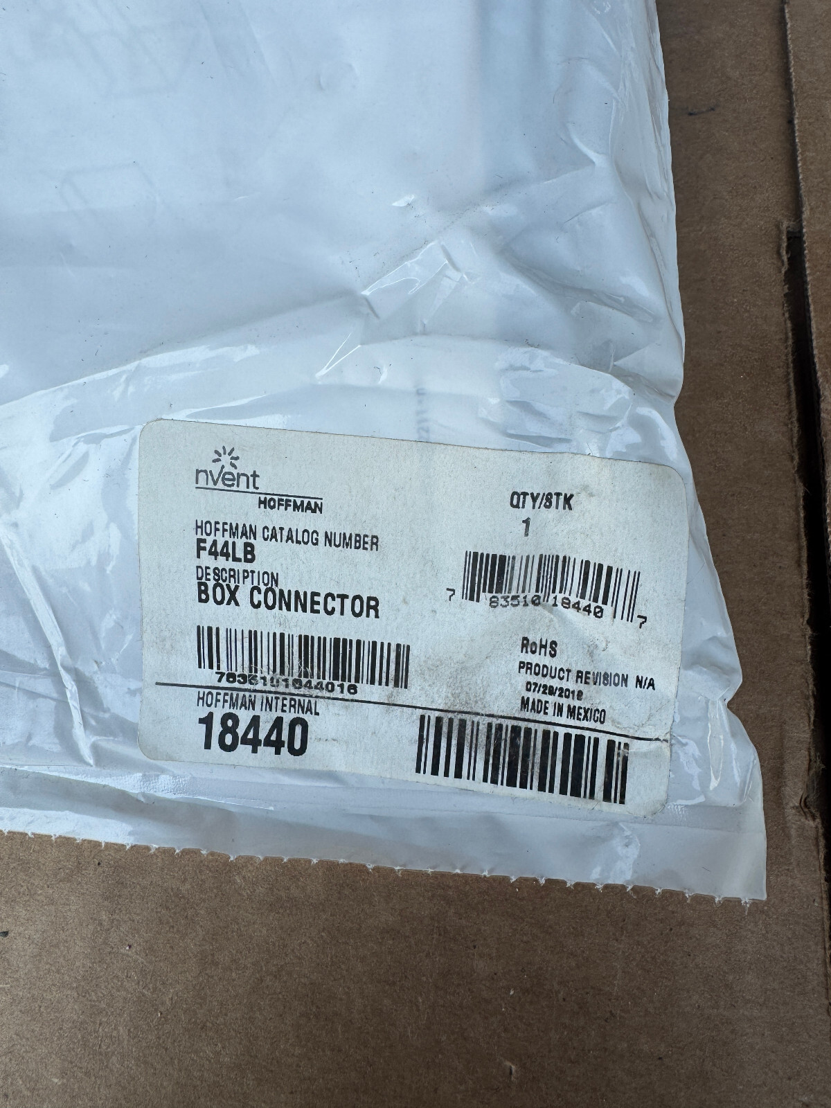 Hoffman F44LB Box Connector Kit New with Free Shipping