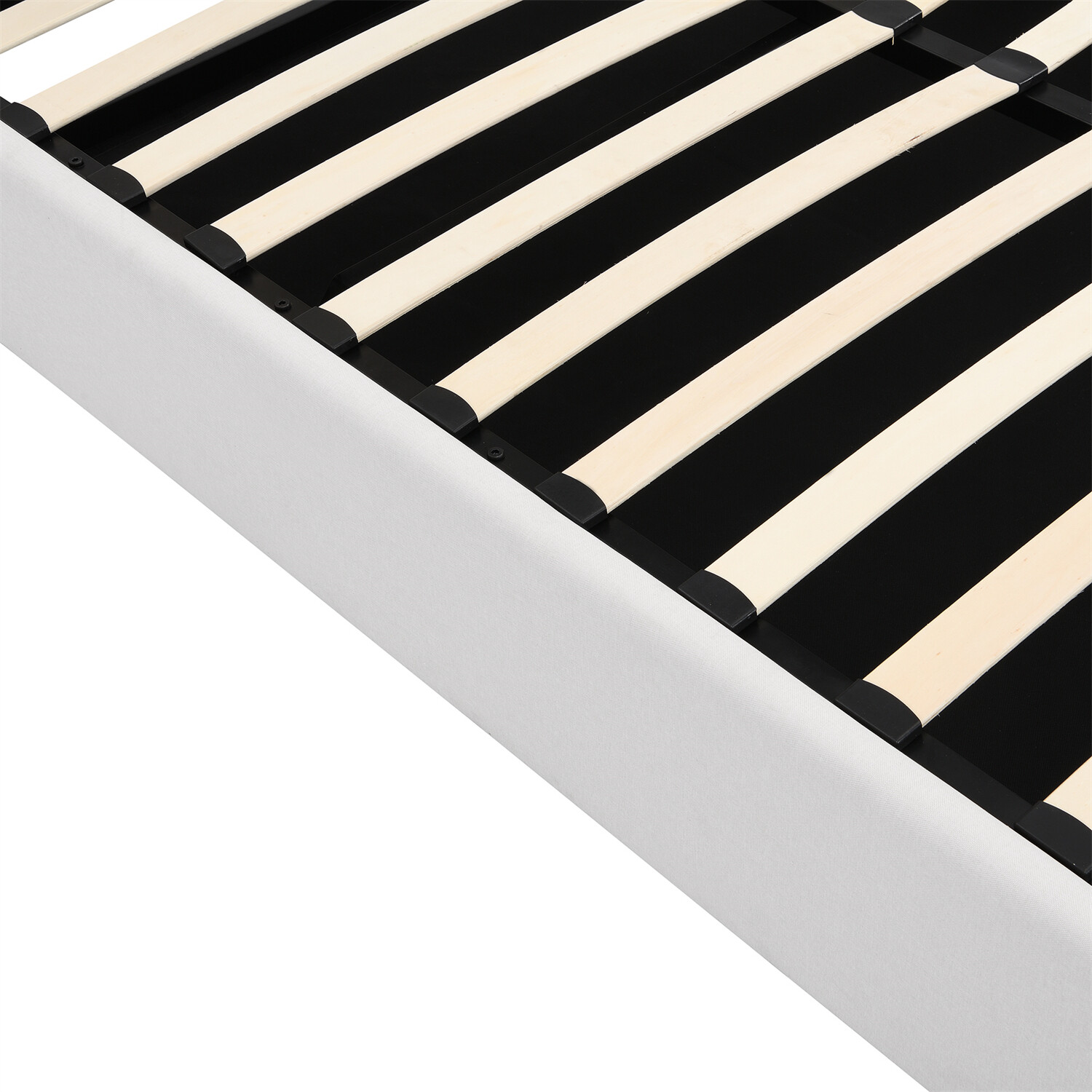 Full Size Upholstered Platform Bed Frame with Hydraulic Storage System White New