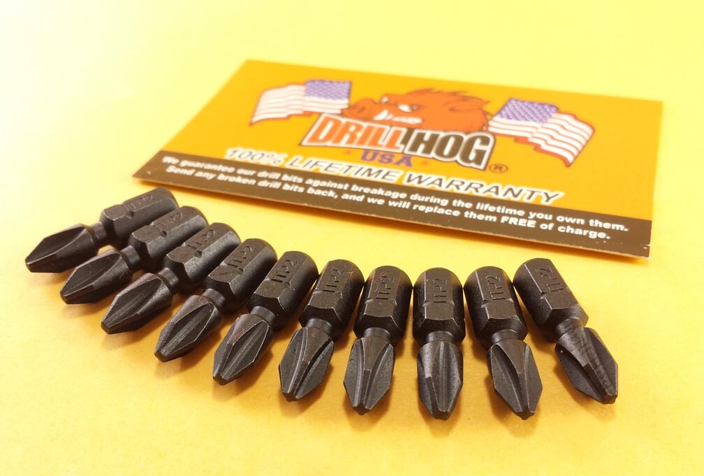 #3 Phillips Insert Bit Impact 1/4 Hex #3 x 1 Drill Hog® Lifetime Warranty 10 Pcs