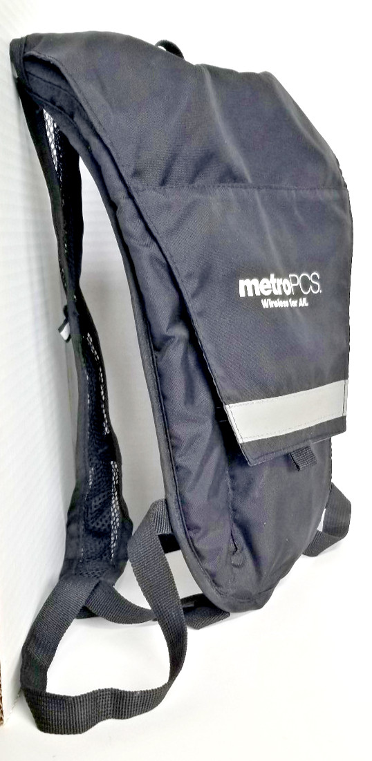 Metro PCS Sling Style Black Backpack, Lightweight, Small. Collectible. 13"x 8"