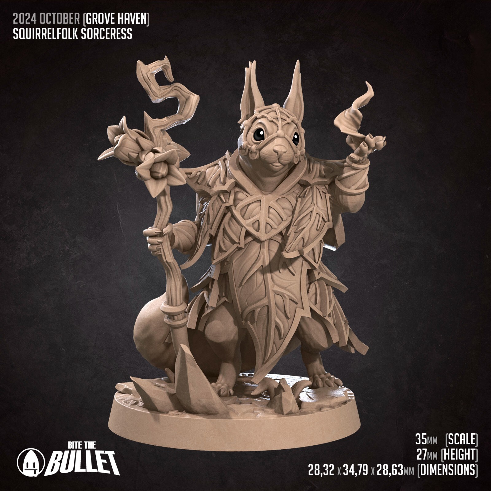 Squirrelfolk Sorceress Mage Conjurer - Bite the Bullet - Dungeons and Dragons