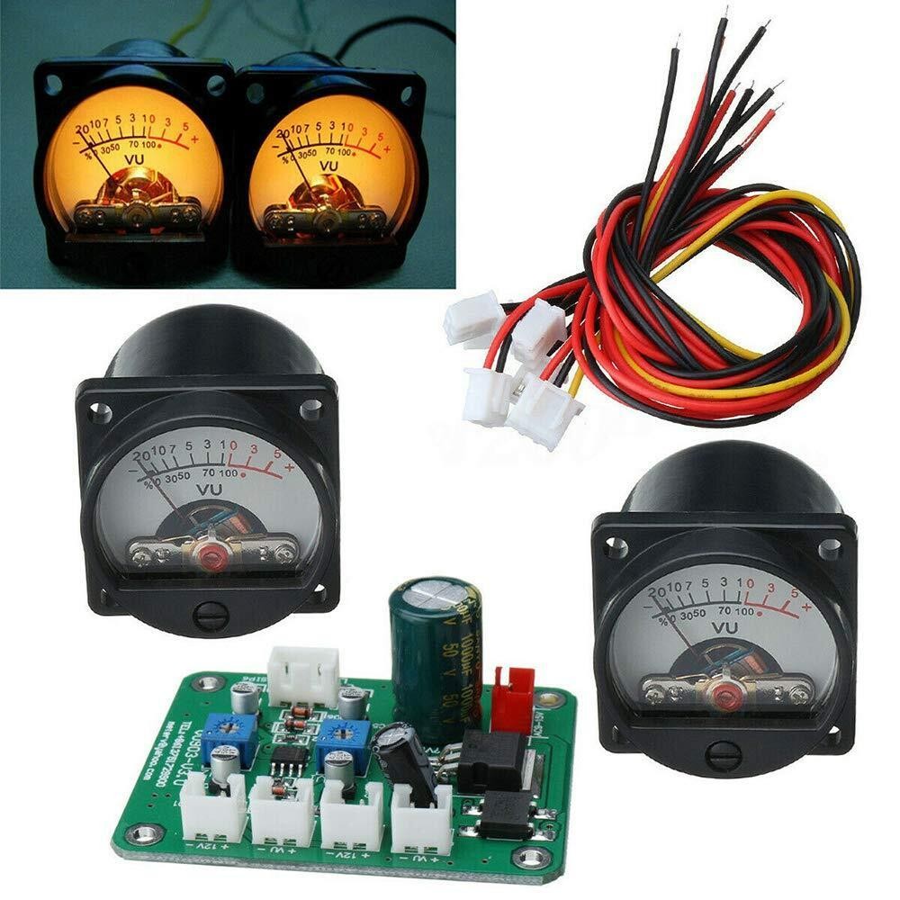 Vu Meter 2x Panel Vu Meter Warm Back Light Recording & Audio Level Amp with Driv