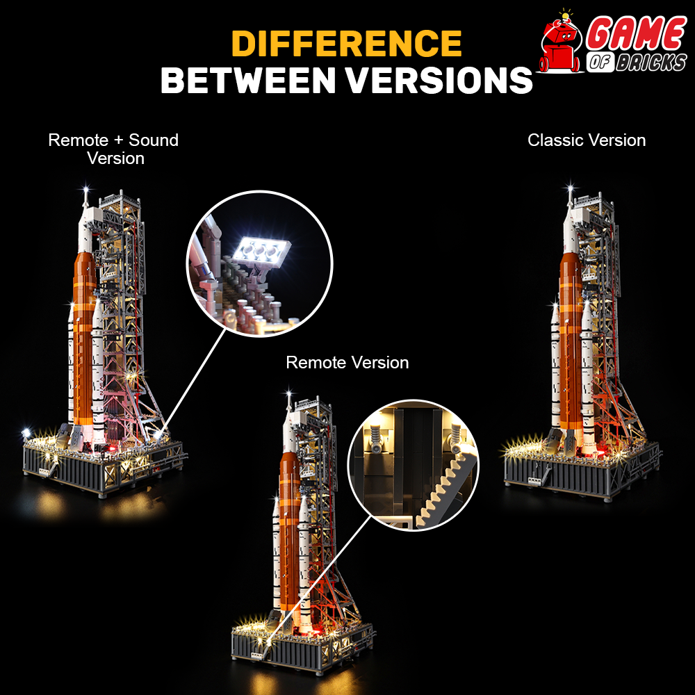 LED Light Kit for LEGO® NASA Artemis Space Launch System 10341 (Remote + Sound)