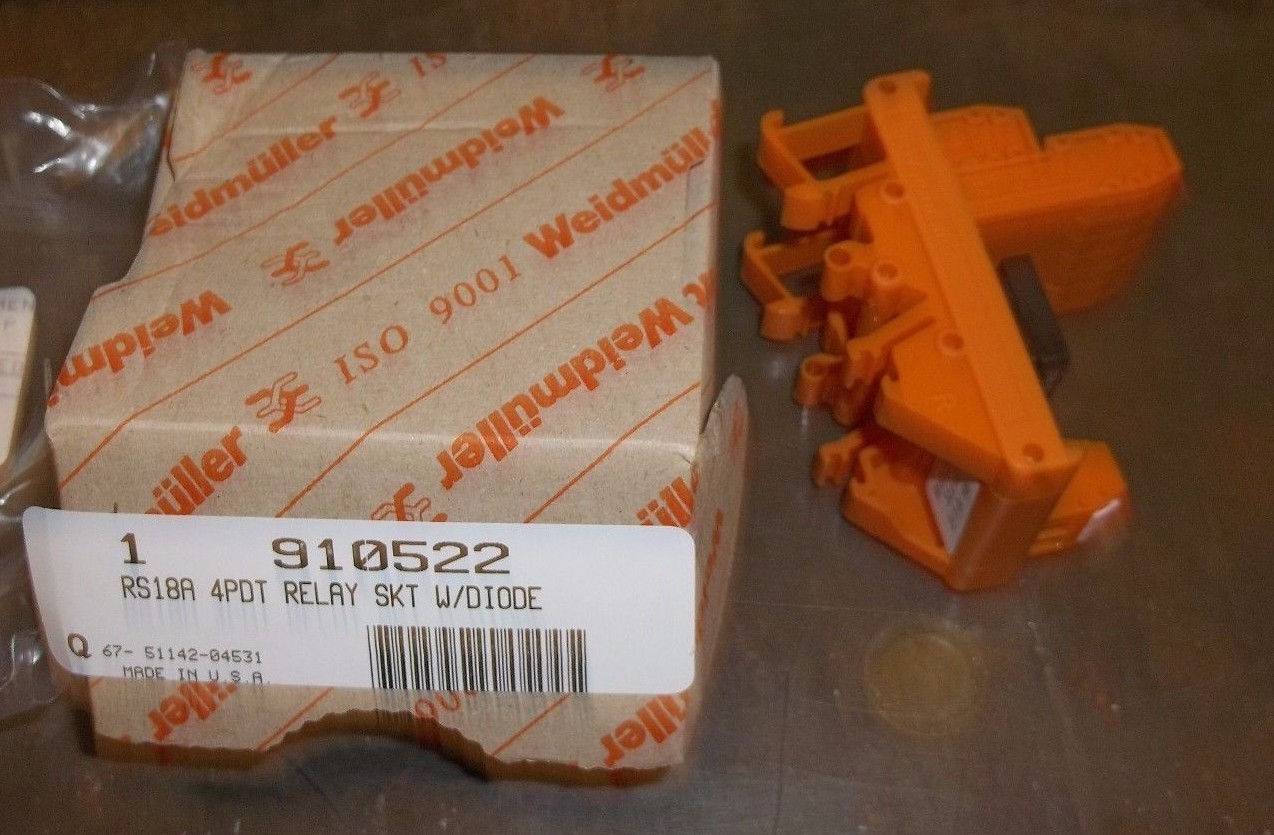WEIDMULLER 910522 RS18A 4PDT RELAY SOCKET W/ DIODE   (DR4A1)
