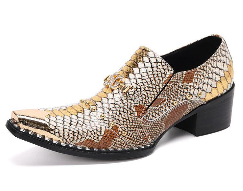 Men's Pointy Toe Textured Leather Shoes Youth Business Dress Fashion Party Shoes