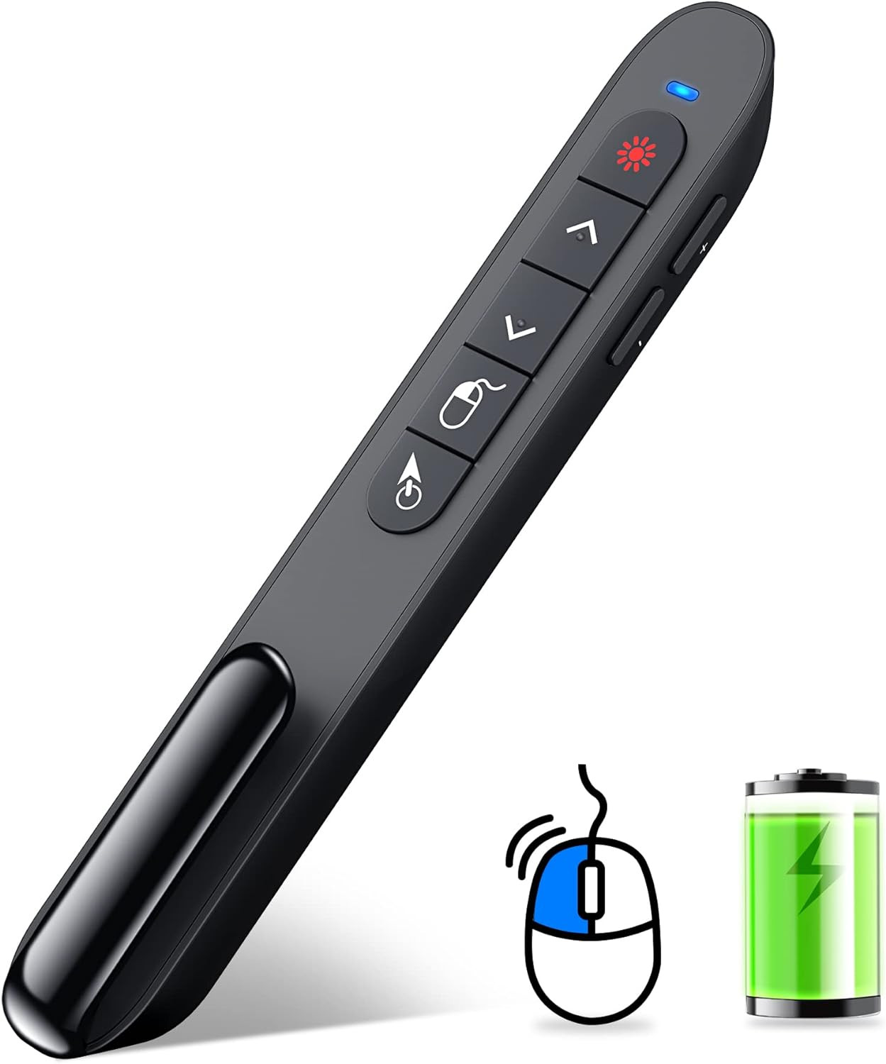 Wireless Presenter Remote with Air Mouse Control, Rechargeable USB Presentation