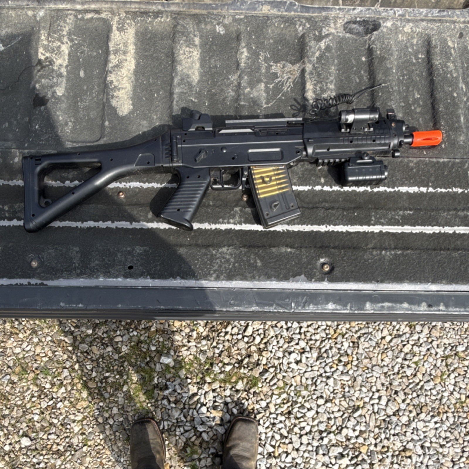 Heckler & Koch FN Herstal SCAR Electric Airsoft Rifle Foldable Stock Orange Tip