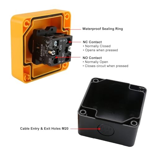 660V Red Sign Emergency Stop Push Button Switch & Key,1NO 1NC 10A,Key