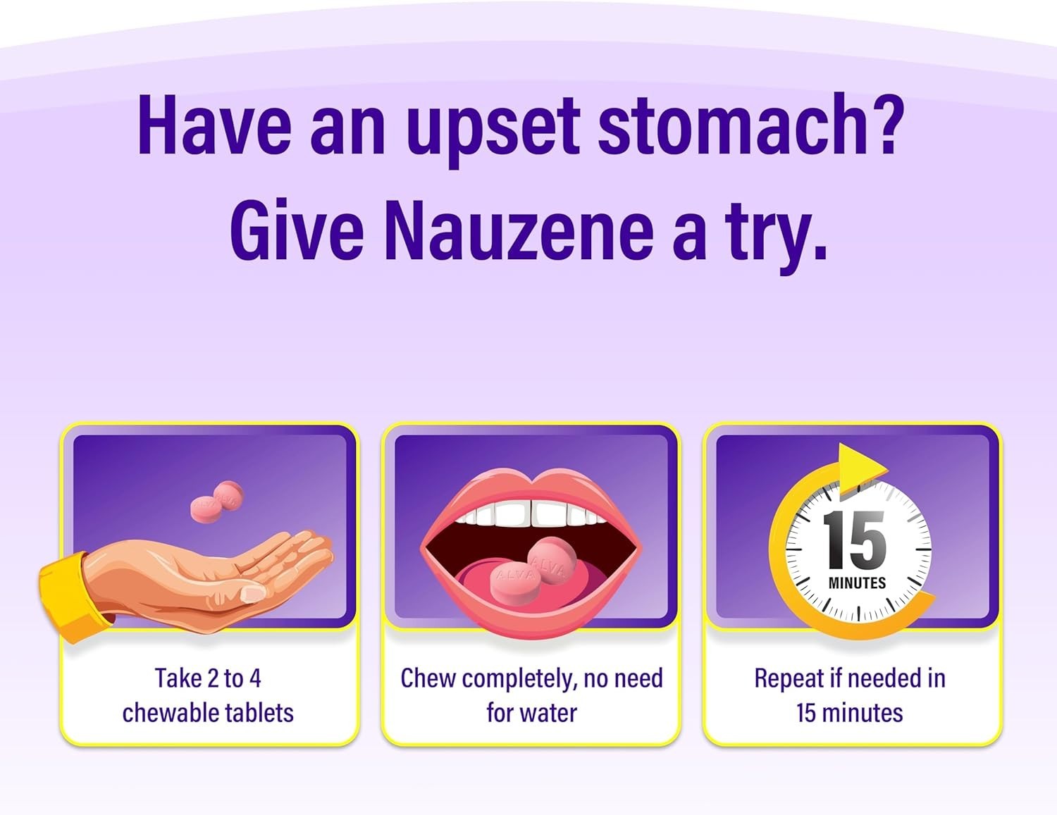 Nauzene Chewable Tablets 42 Count