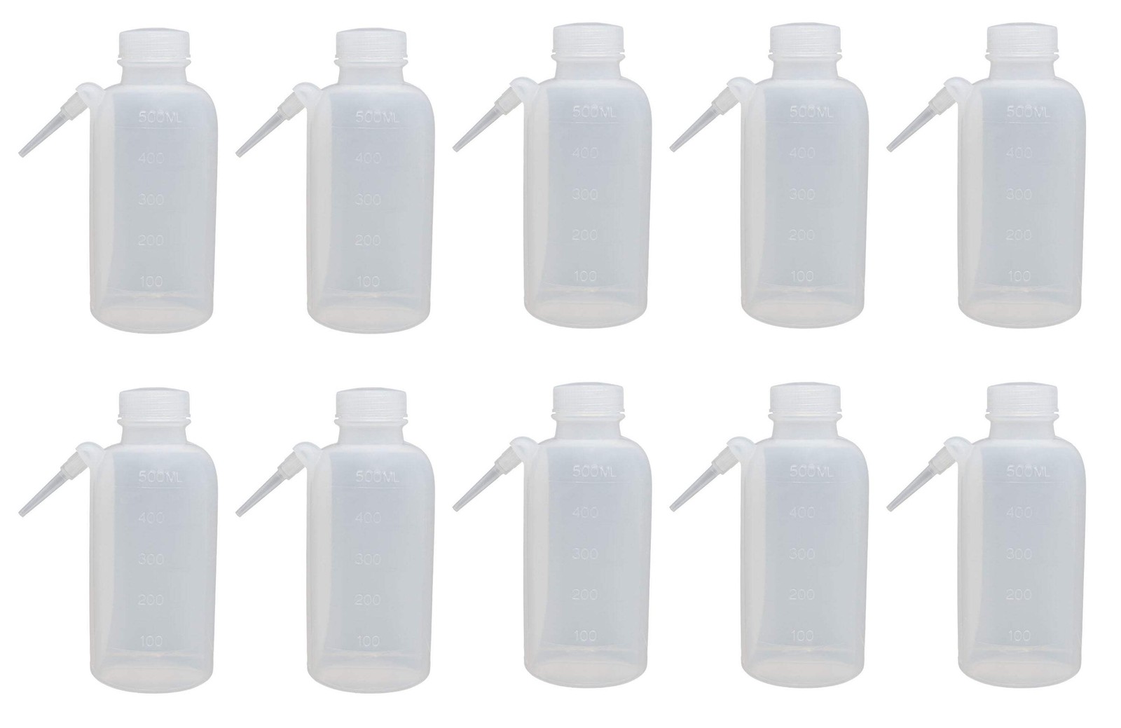 Bottle, Wash, Graduated, Polyethylene, 500ml, Pack of 10