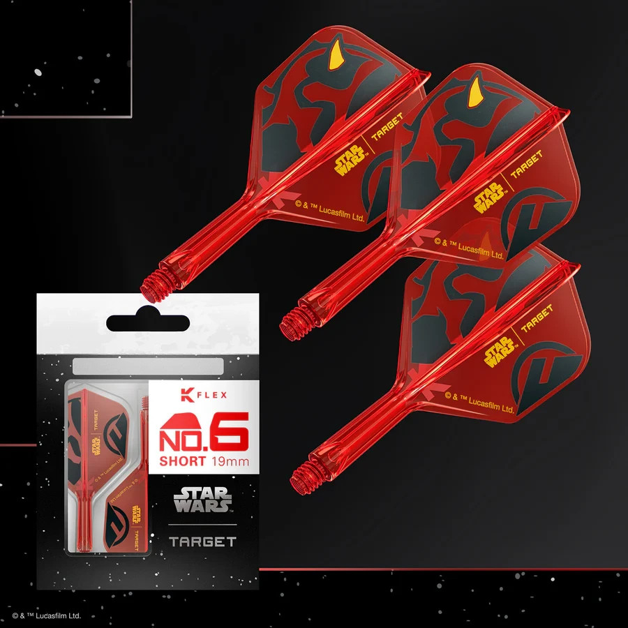 TARGET  STAR WARS DARTH MAUL K-FLEX 1 PIECE SHORT SHAFT & NO6 FLIGHT