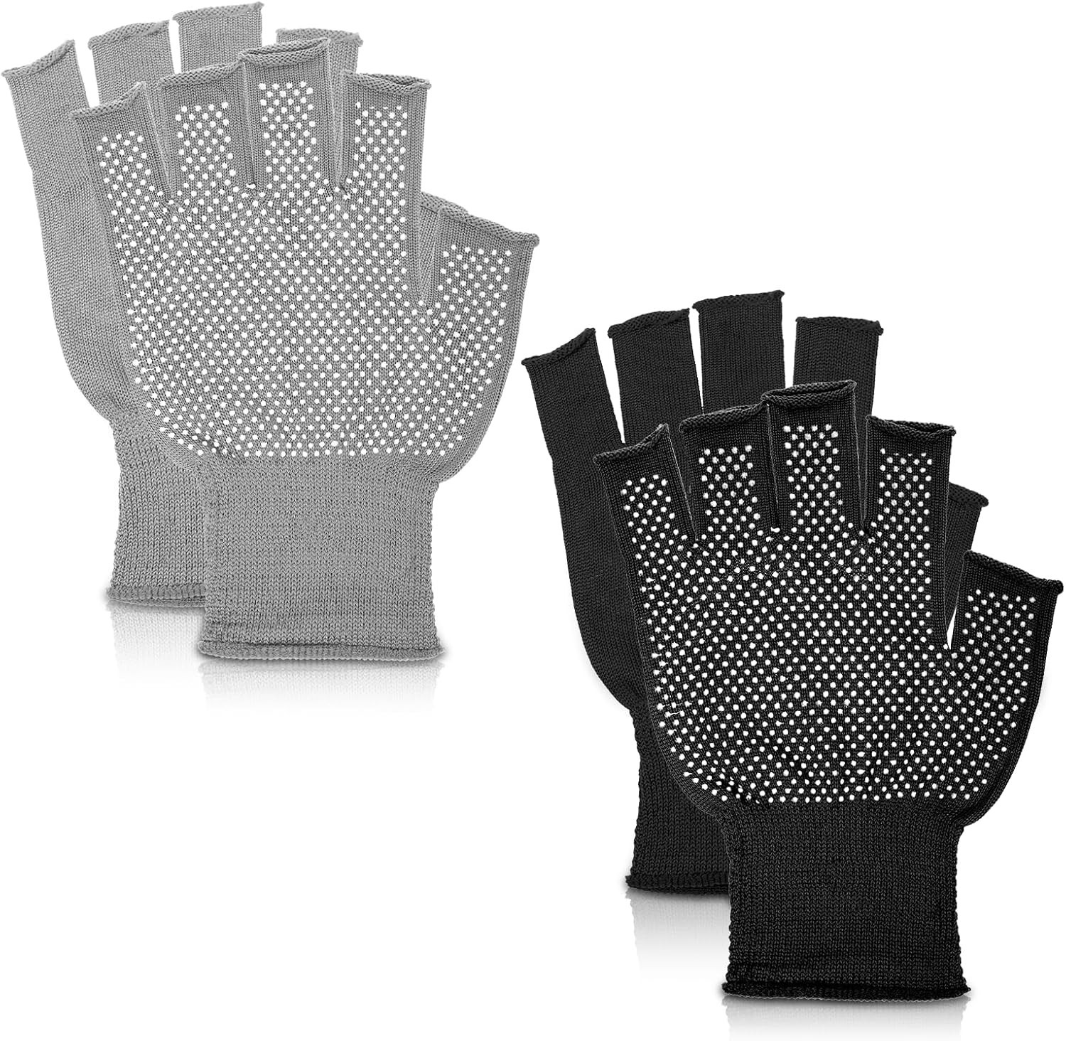 2 Pairs Fingerless Gloves Men Anti-Slip Gym Glove for Women Exercise Sports