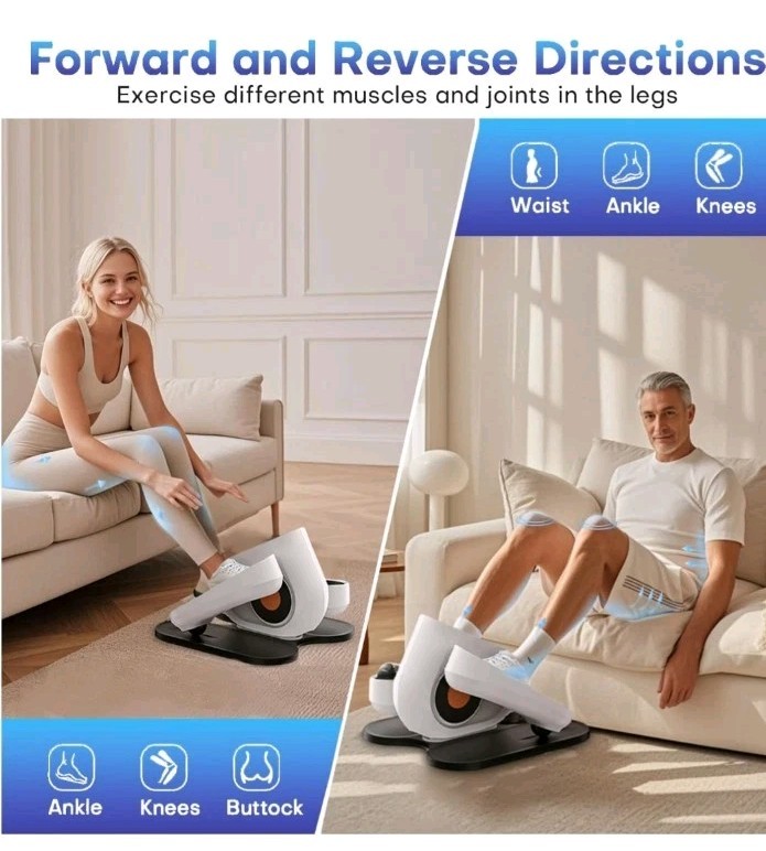 Under Desk Elliptical Machine, Electric Ellipse Leg Exerciser While Sitting