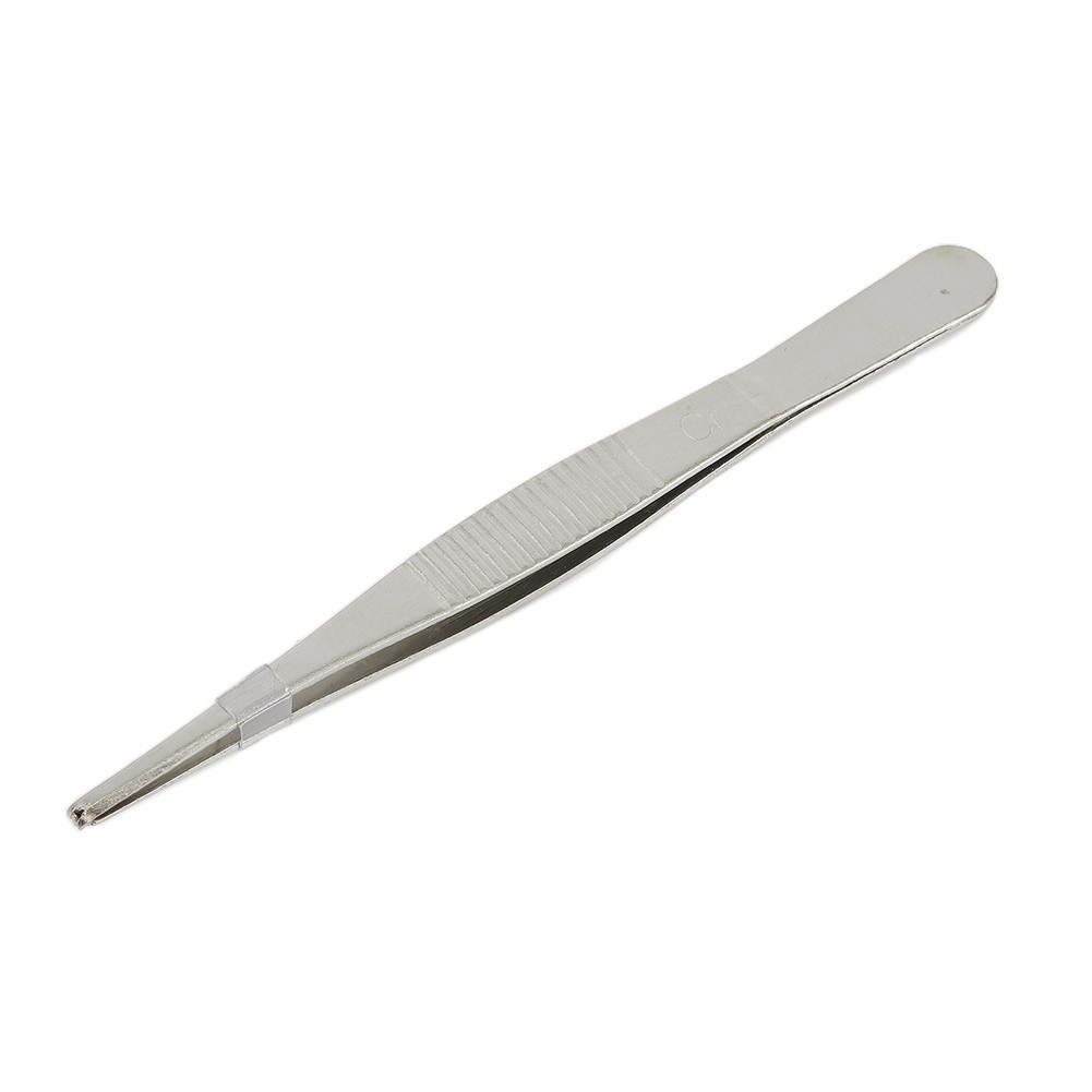 5Inch Special Toothed Tweezers Stainless Steel Tweezers Precise Grip Hook Head