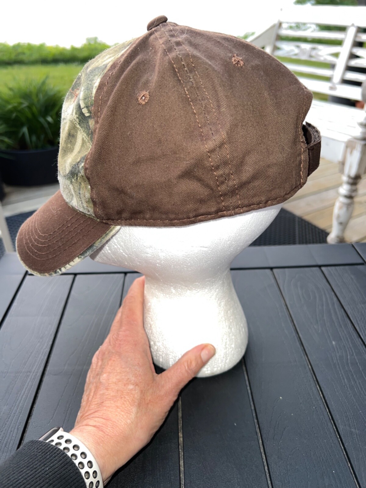 Ford Black and white patch on Brown and Green tan Camouflage Hat Cap Hook Loop