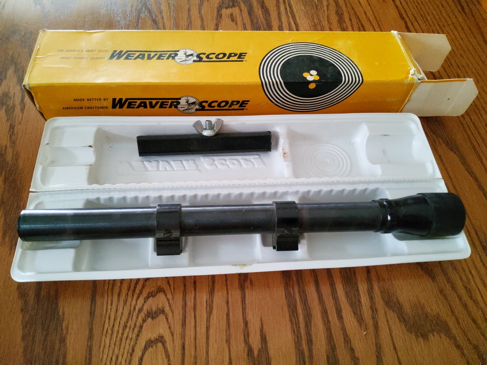 Vintage Weaver D6 Military 6X Sighting Scope No Crosshairs - NOS 7/8" Rings