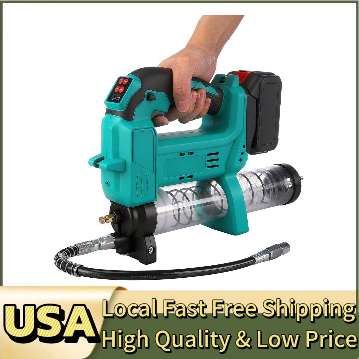 Electric Grease Gun 500ML New 500ML US 40"Hose 10,000 PSI