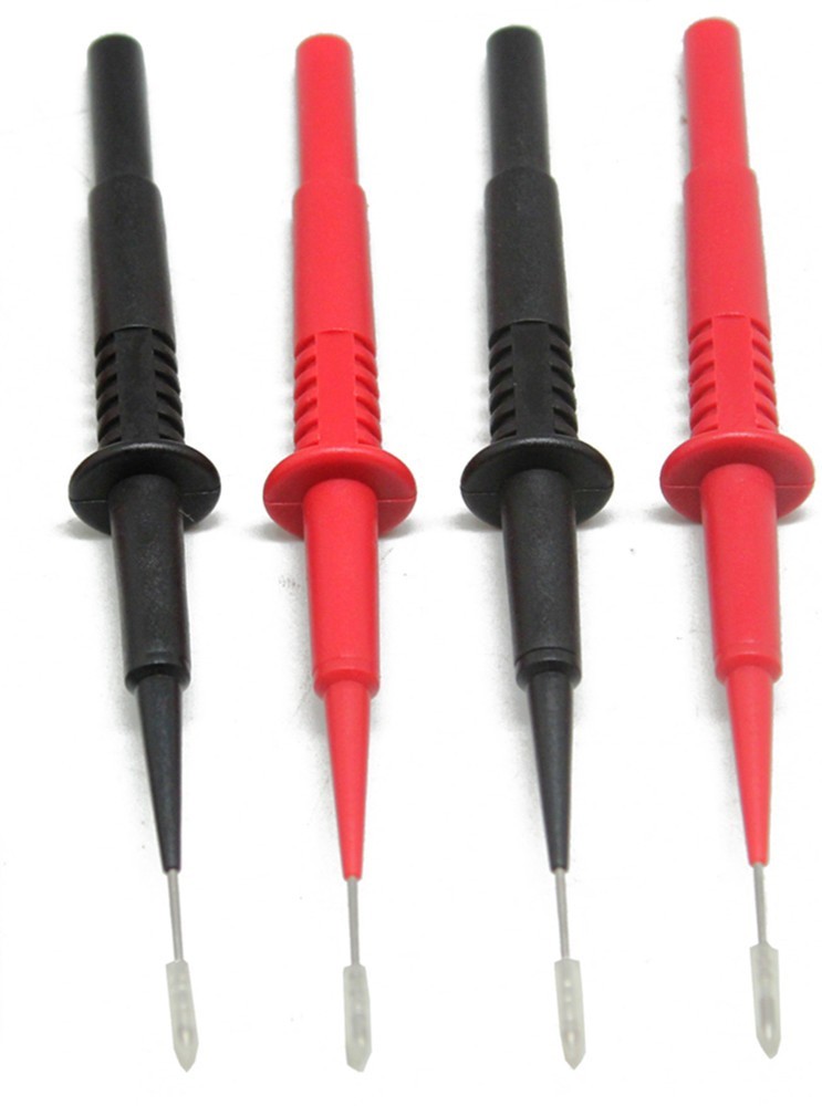 2 Pairs needle tipped tip multimeter probes test leads for tester 600V 1A 4mm
