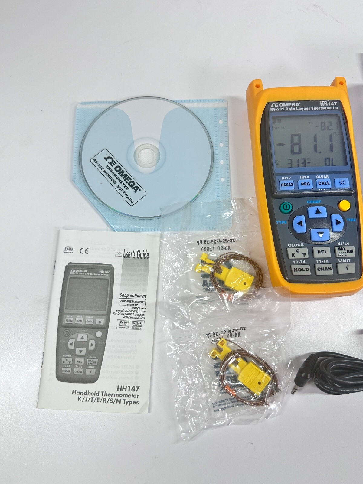 NEW Omega HH147 Data Logger Thermometer RS-232
