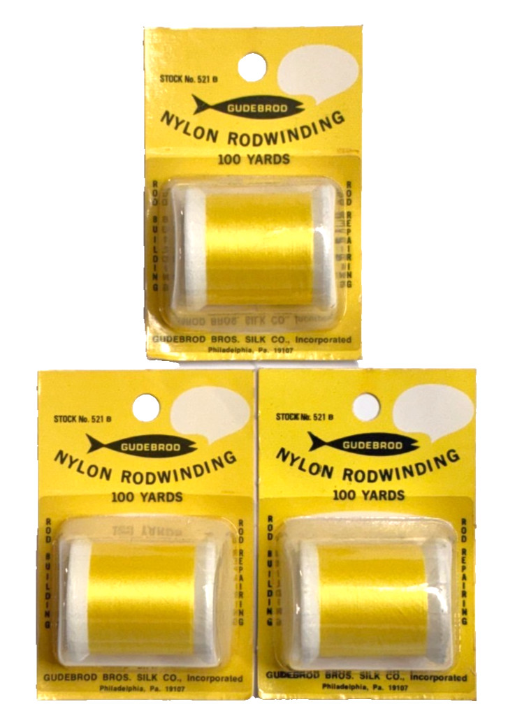 Gudebrod Nylon Thread SET OF THREE Type A Yellow 100-Yard Spool