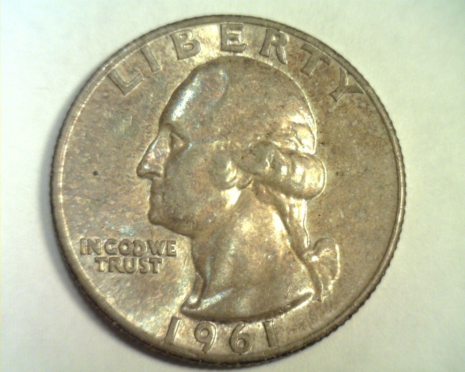 1961 WASHINGTON QUARTER CHOICE UNCIRCULATED TONED CH. UNC. TONED NICE ORIGINAL