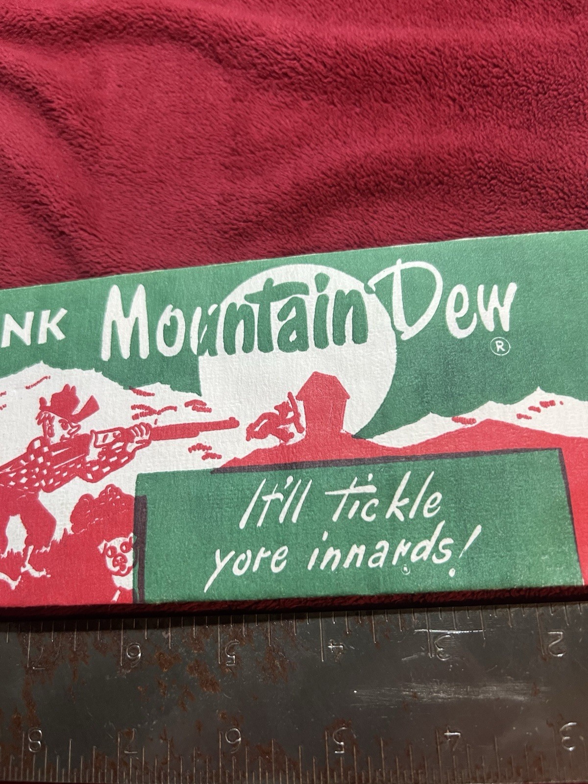 Vintage 1972 Hillbilly Mountain Dew Adjustable Soda Jerk Hat.