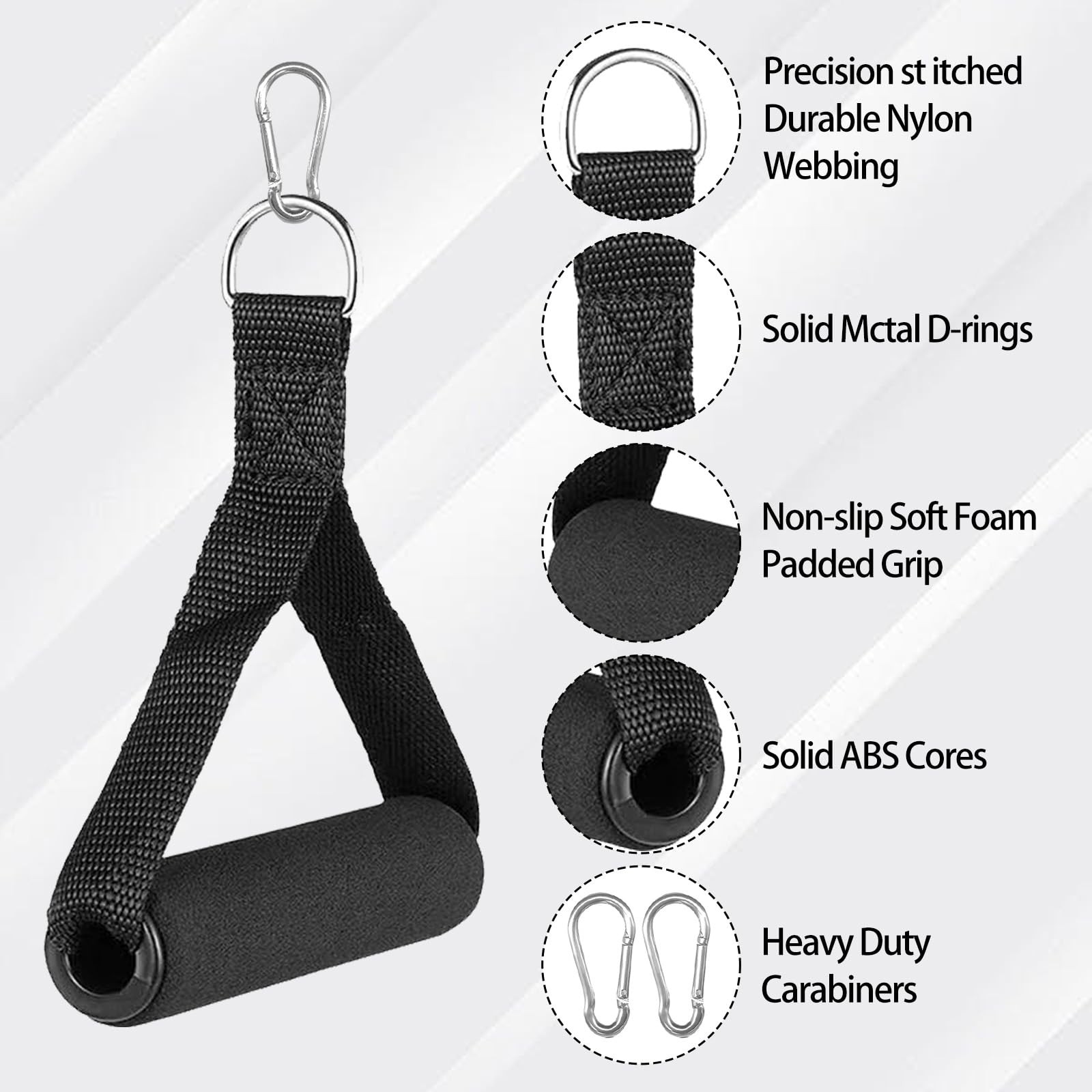 4 Pack Exercise Handles Gym Handle Equipment for Cable Machine Attachments