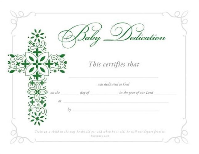Certificate - Baby Dedication (Miscellaneous Print)