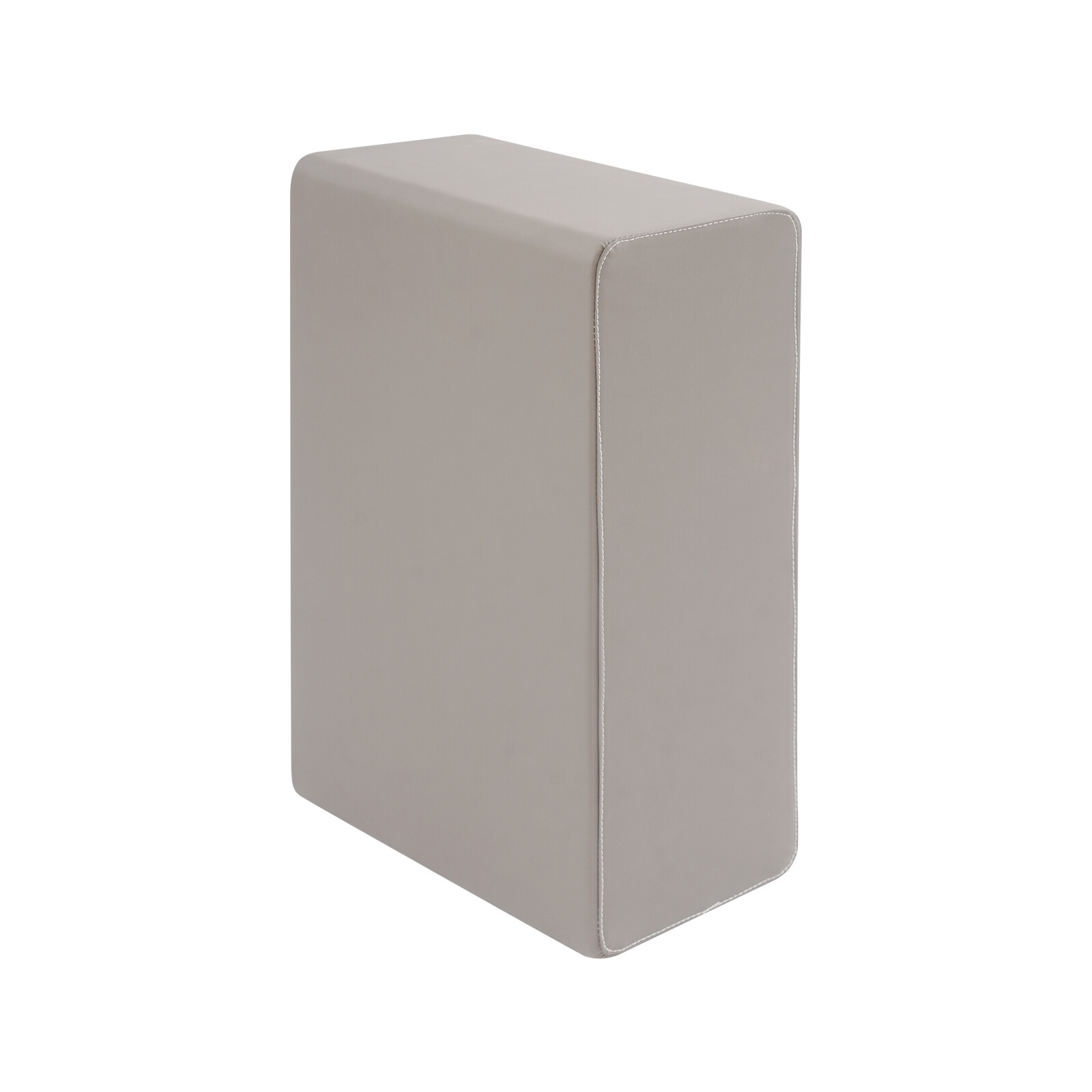 Floor Standing Bedside Table Narrow Deep Gray Storage Nightstand w/ 3-Drawer