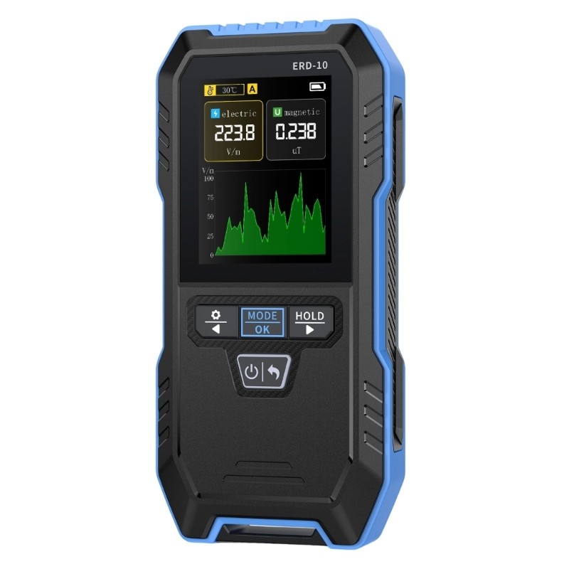 3 Alarm Electromagnetic Radiation Reader Rechargeable With Data Storage Feature