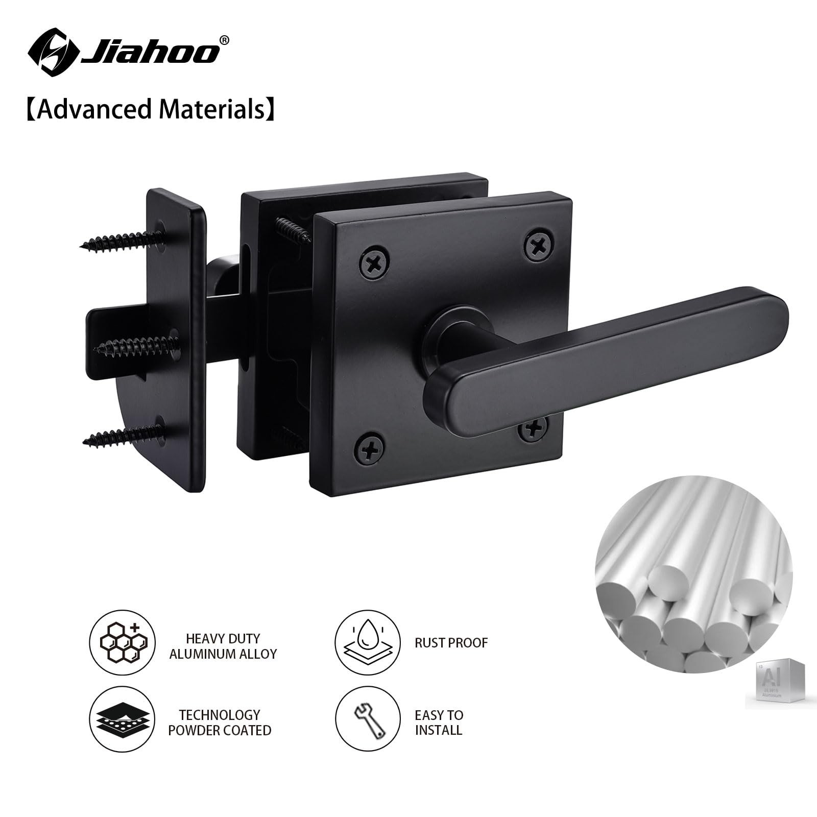 Double Side Gate Latch, Aluminum Self-Locking Gate Latch for Swing Door, Heav...