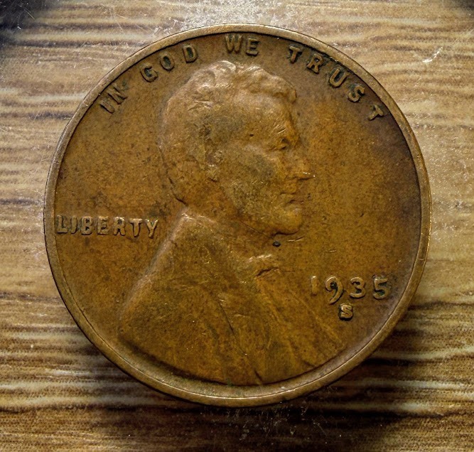 1935-S Lincoln Wheat Cent - Actual Coin Shown - Free Shipping & Tracking INV#177