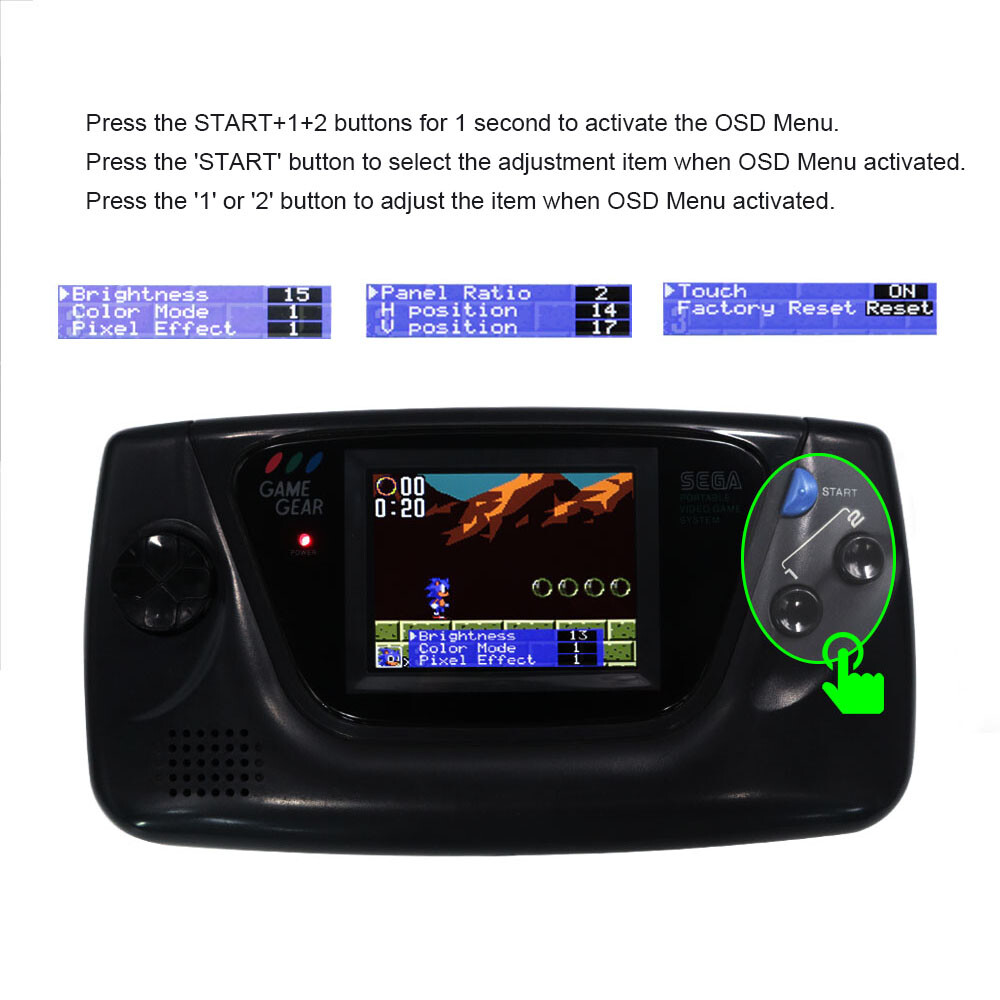 Hight Light IPS LCD Screen Brightness Display HDMI Output Mod For SEGA Game Gear