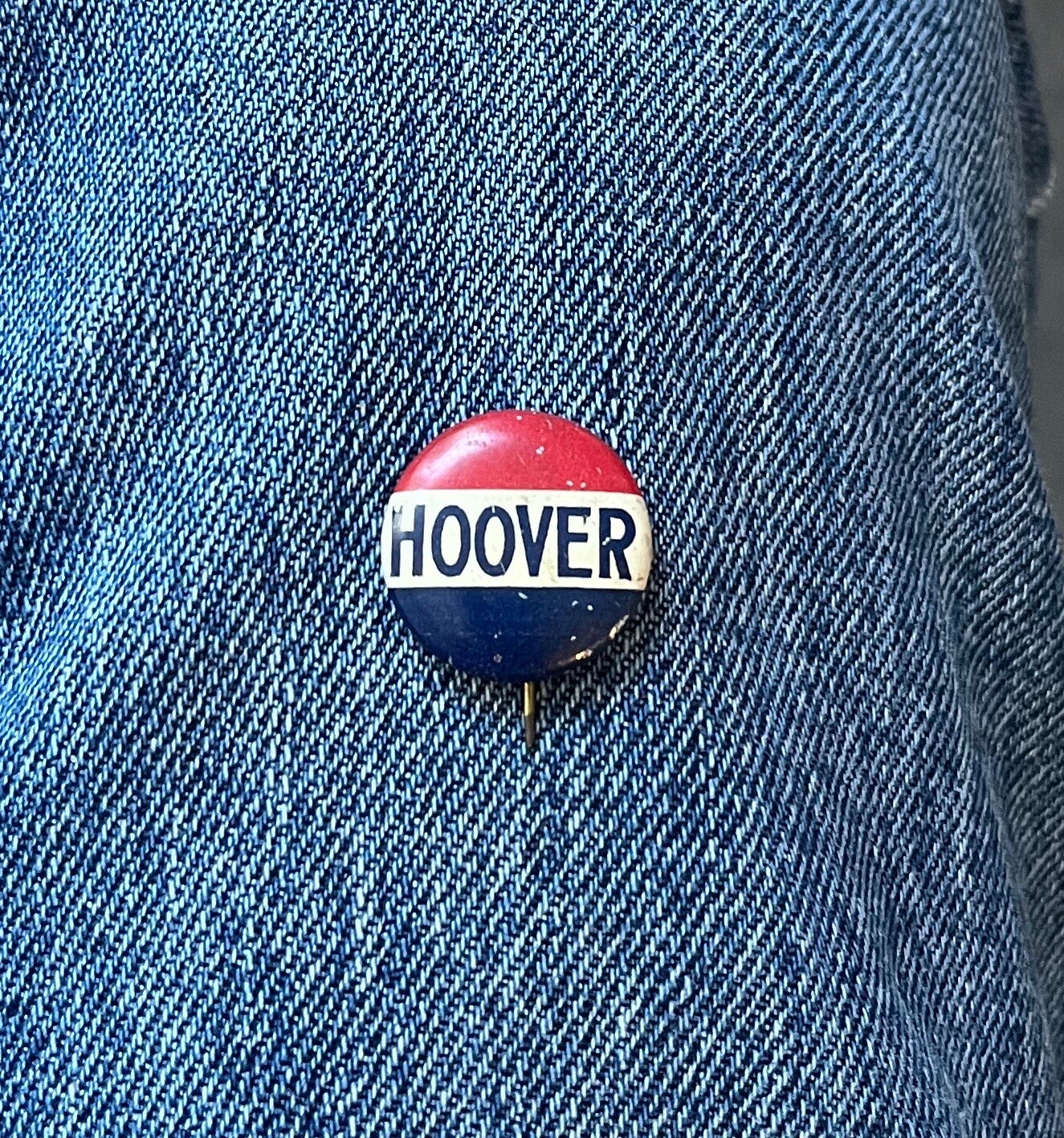1928 Herbert Hoover For President Republican Party 7/8" Litho Political
