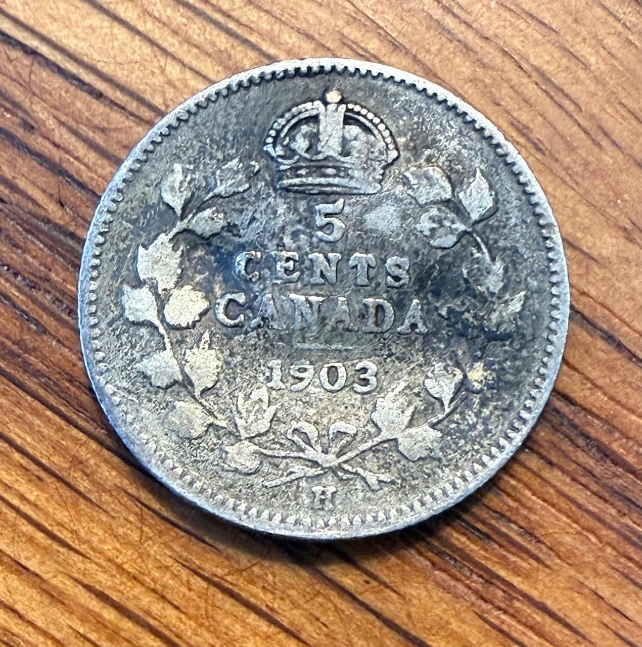 1903-H Small "H" 5 Cent Canada ....item # 579
