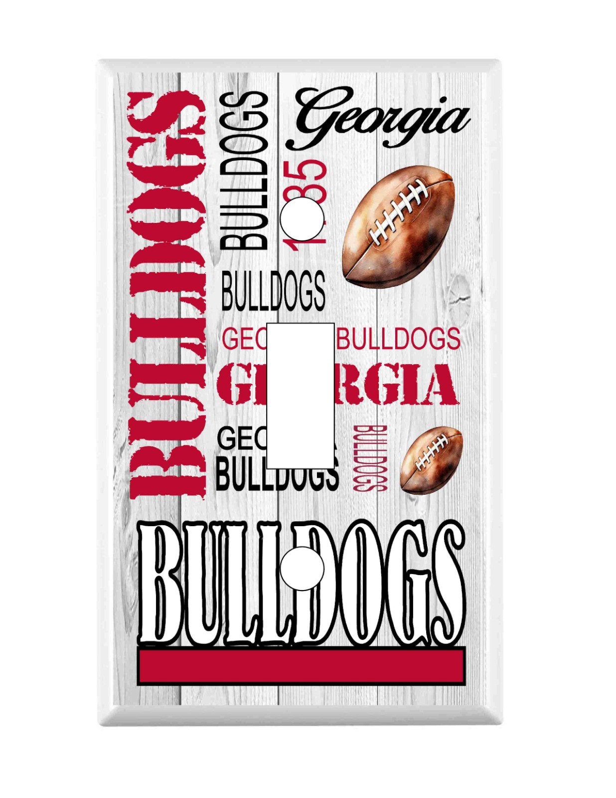 Georgia Bulldogs Subway Art Light Switch Cover NFL Football wall mens christmas