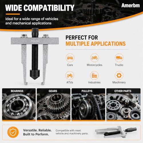 2 Jaw Bearing Puller 30mm-90mm Adjustable Gear Puller Tool - Heavy Duty Slim