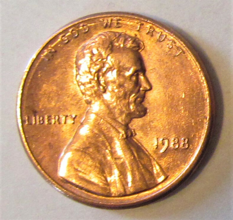 1988 P United States Lincoln Memorial Shiny Penny - combined shipping