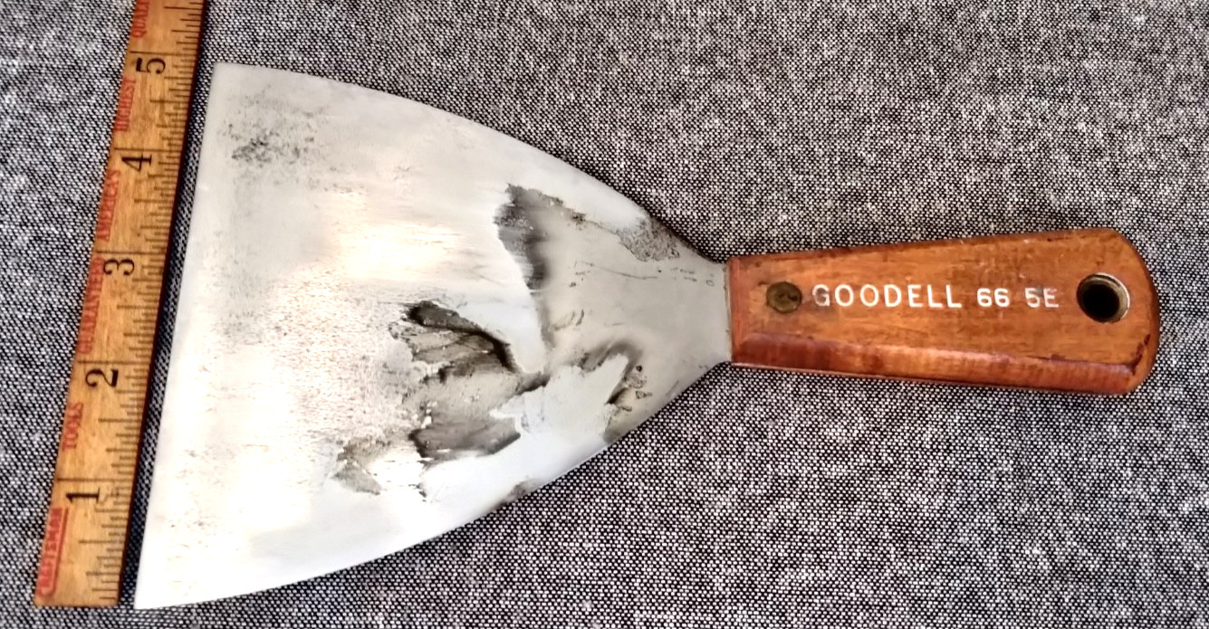 Goodell 5" Putty Knife Wall Scraper  66-5E Metal Blade with Wood Handle