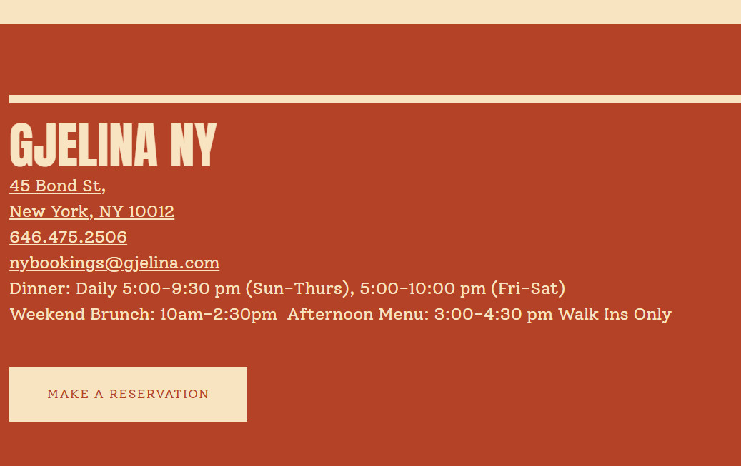 $150 Gjelina NYC Gift Card