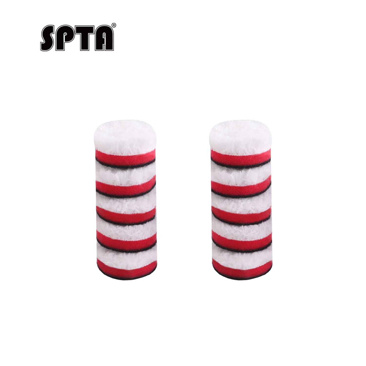 SPTA 0.5/1/2 inch T120 Heavy Cut Wool Microfiber Buffing Pads for Car Detail